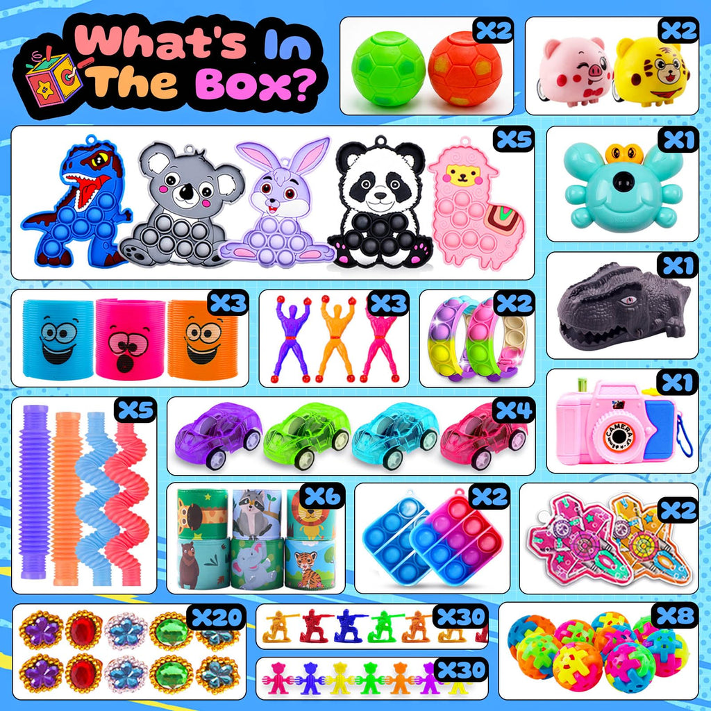 Kiss Monkey 640 PCS Party Favors for Kids, Fidget Toys Bulk, Prize Treasure Box Toys for Classroom, Goodie Bags Stuffers for Kids, Pinata Stuffers for Kids, Birthday Gifts, Carnival Prizes