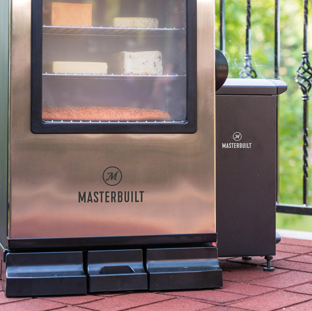 Masterbuilt® Slow and Cold Smoker Accessory Attachment With Removable Ash Tray for Masterbuilt Vertical BBQ Smokers in Black, 10" x 10" x 18", Model MB20100112