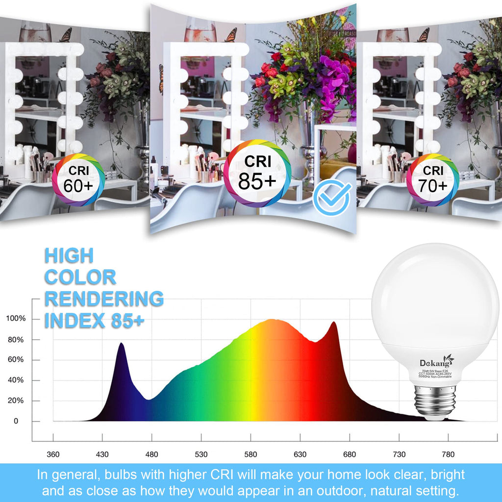 Dekang 8 Pack LED Globe Light Bulbs 5000K Daylight E26 Base 60W Equivalent