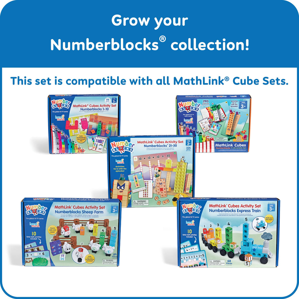 hand2mind MathLink Cubes Numberblocks 21-30 Activity Set, 20 Preschool Learning Activities, Counting Blocks, Linking Cubes, Educational Toys for Kids, Number Games, Math Manipulatives Kindergarten