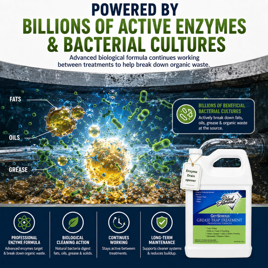 GET SERIOUS Grease Trap Treatment - Grease Trap Cleaner and deodorizer - 1 Gallon