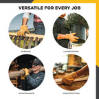 Wells Lamont Leather Work Gloves for Men – Grain Cowhide, Reinforced Palm – Ideal for Construction, Farming, Ranching – Ergonomic Fit, Keystone Thumb, Elasticized Wrist – Saddletan, Large (1129L)