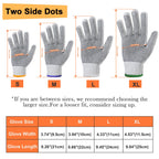 Evridwear Cotton Polyester String Knit Shell Safety Protection Work Gloves for Painter Mechanic Industrial Warehouse Gardening Construction Men & Women 12 Pairs, With Two Side dots, S Size