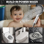 Shower Head,12”Rain Shower Head with Handheld Spray Combo and Adjustable Extension Arm/Shower System,High Pressure Rain Fall Hose,Chrome