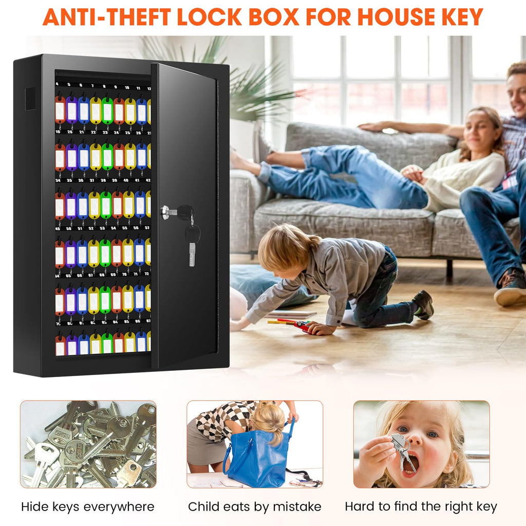 Nebakne 150 Keys Cabinet Organizer Wall Mount, Heavy Duty Key Lock Box ...