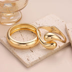 SAMOCO 3Pcs Chunky Gold Bangle Bracelets for Women