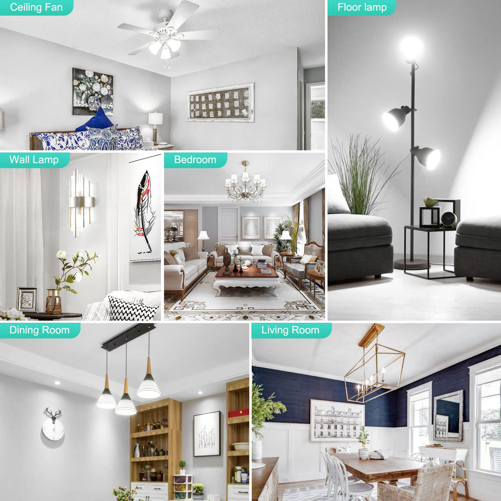 hansang E12 LED Ceiling Fan Light Bulbs 60W Equivalent 5000K Daylight
