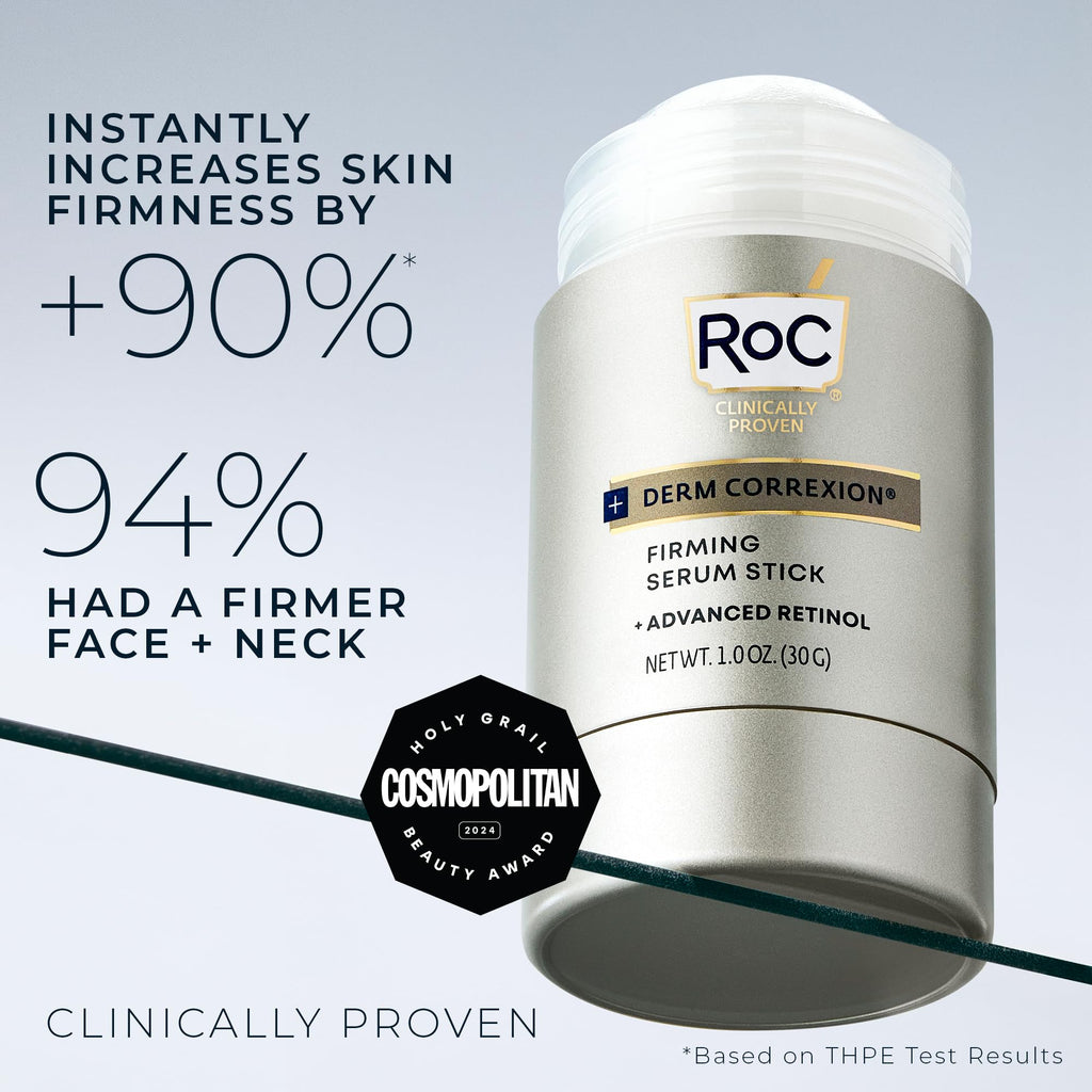RoC Derm Correxion Retinol Firming Serum Stick with Antioxidants to Visibly Tighten and Firm Wrinkles and Laugh Lines 1.0 oz plus Retinol Eye Cream Packette