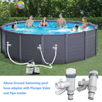 CanyRoom Plunger Valve with Pipe Holder – Pool Hose Adapter for Above Ground Pools, Pool Pump Hose Replacement Parts (2 Pack)
