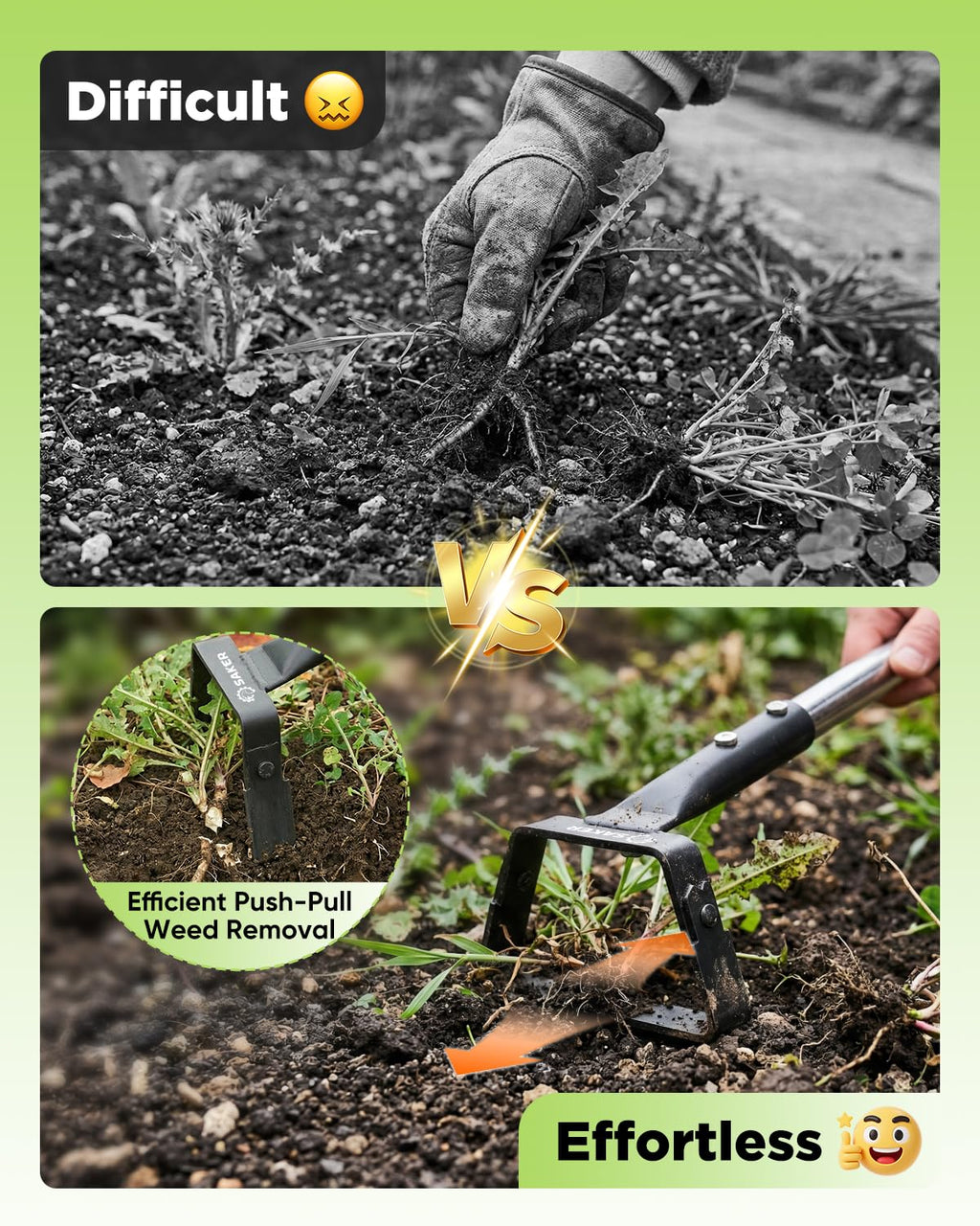 Saker Mini Hand Stirrup Hoe for Precision Weeding