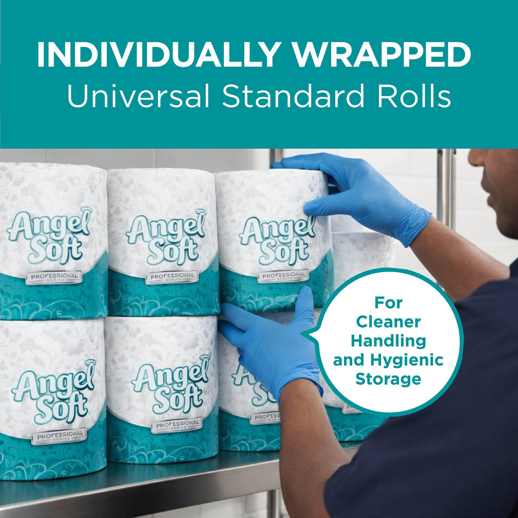 Angel Soft Professional Series by Georgia-Pacific PRO 2-Ply Embossed Toilet Paper, White, Individually Wrapped, 450 Sheets Per Roll, 40 Toilet Tissue Rolls Per Case, 16840