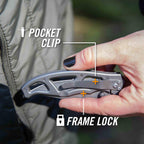 Gerber Gear Paraframe I EDC Folding Pocket Knife, 3" Fine Edge with Safety Frame Lock, Stainless Steel, Grey