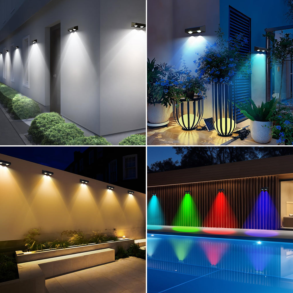 Brizled Halloween Fence Lights Solar Powered, 8 Pack Color Changing Lights