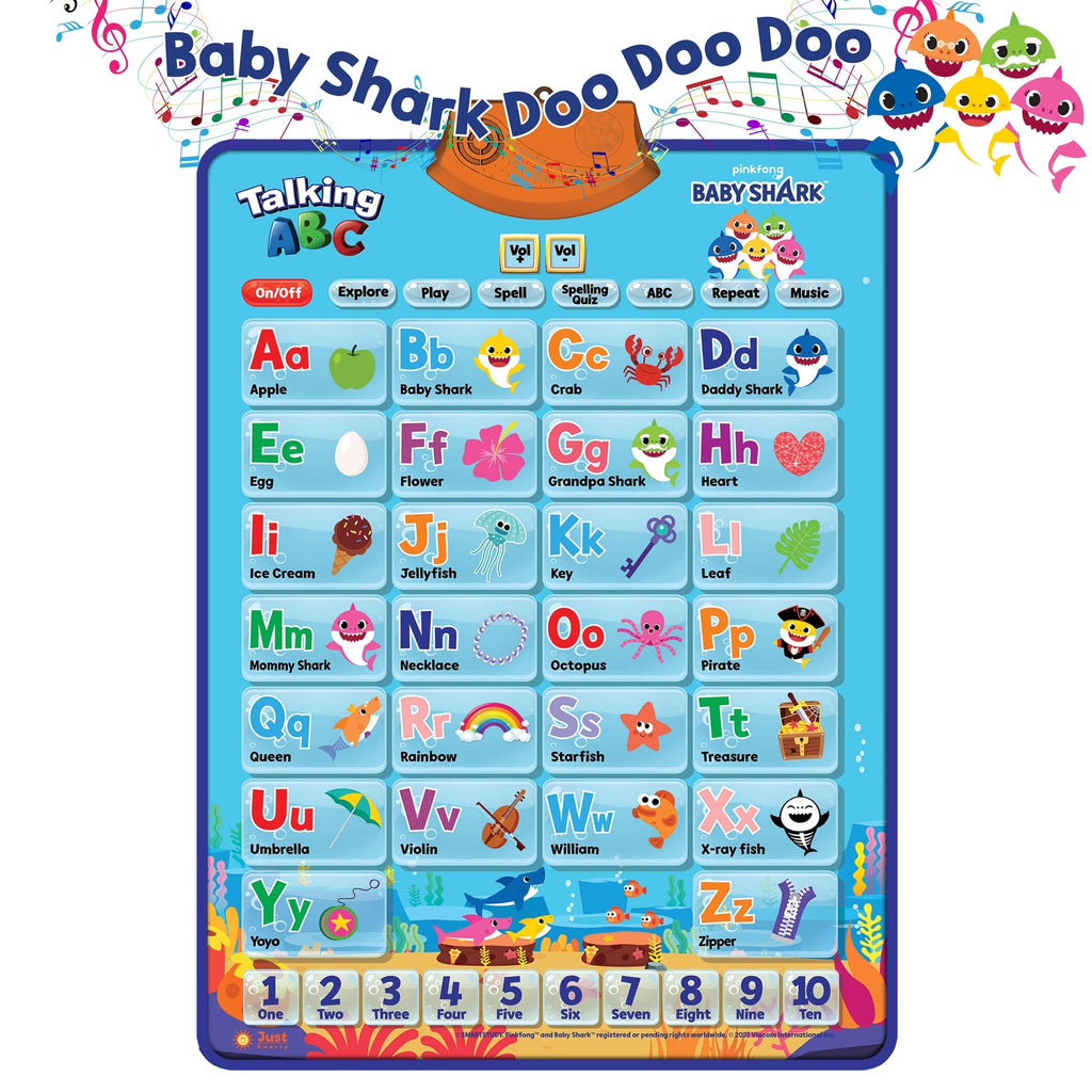 Baby Shark Alphabet & Number Learning Toys by Pinkfong, Educational Toddler Gift Set for Ages 1-3, Musical Mat, ABC Poster, Room Decor, Activities & Games, Baby Shark Toys for Boys & Girls Ages 2-4
