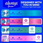 Always Radiant Feminine Pads for Women, Flexfoam Pads with Wings, Size 2, Heavy Absorbency, Lightly Scented, 78 Count (3 Packs of 26)