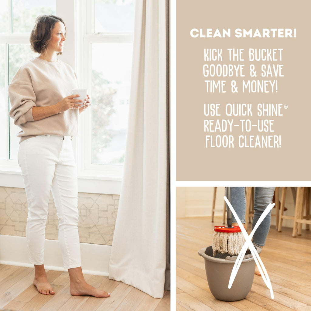 Quick Shine Hardwood Floor Cleaner 27oz, 2Pk| Use in Spray & Vac Mops| Removes Dirt & Scuff Marks| Ready-to-Use, Streak Free, No Rinse| Safer Choice Cleaner| Perfect for Gentle and Effective Cleaning