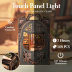 Cutefun Book Nook Kit - DIY Miniature House Kit for Bookshelf Decor, Book Nook Kits for Adults & Beginners, 3D Wooden Puzzle Dollhouse, Ideal Gift for Family and Friends (Count Cat's Study)