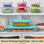 Pyrex Colors Tinted (2-Pack, Full Set) Tinted Glass Baking Dish with BPA-Free Lid, Oblong Bakeware Glass Pan For Casserole & Lasagna, Dishwasher, Freezer, Microwave and Pre-Heated Oven Safe, Aqua