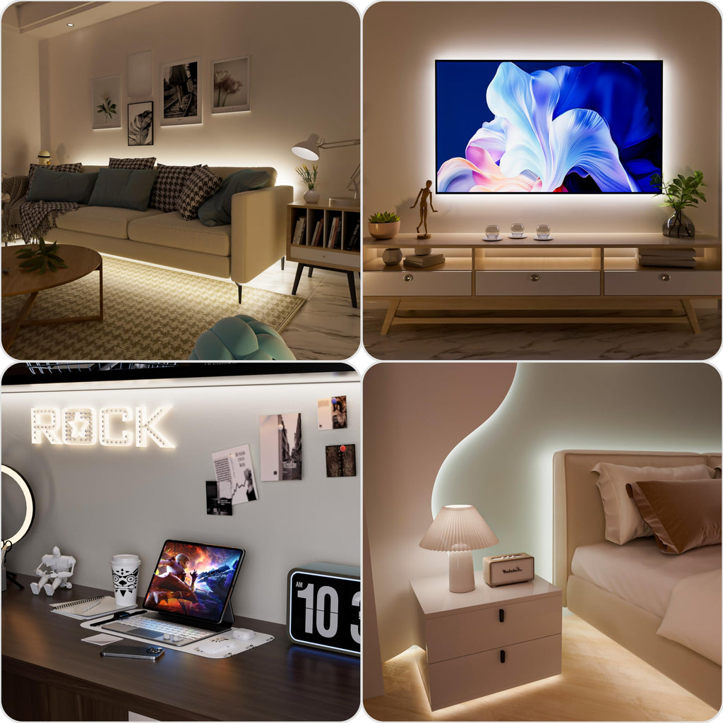 PAUTIX 5V USB LED Strip Light 6.56ft/2m, 640LEDs 1200lm Dimmable COB LED Strip 6000K Daylight White CRI90+ USB Powered Backlight for Sewing Machine,Mirror, Cabinet, Wardrobe, DIY Lighting Project