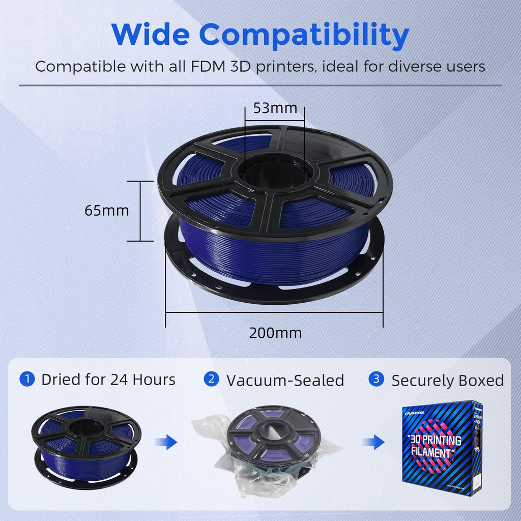 FLASHFORGE PETG Pro Filament 1.75mm Blue, 3D Printer Filament 1kg (2.2lbs) Spool, Dimensional Accuracy +/- 0.02mm, 3D Printing Filament for Various Mechanical Parts, Waterproof Parts