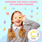 JoyCat Magnetic Letters and Numbers, Uppercase and Lowercase Alphabet Fridge Magnets, Preschool Educational Learning Plastic ABC 123 Colorful Toy Set, Math Symbols for Toddlers, Kids (104 PCS)