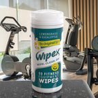 Wipex Original Fitness Equipment Wipes - EWG Verified - 50 Count Plant Based Gym Wipes for Equipment, Yoga Mat Cleaner, Peloton Cleaner, Lemongrass, Eucalyptus & Vinegar (Pack of 12)