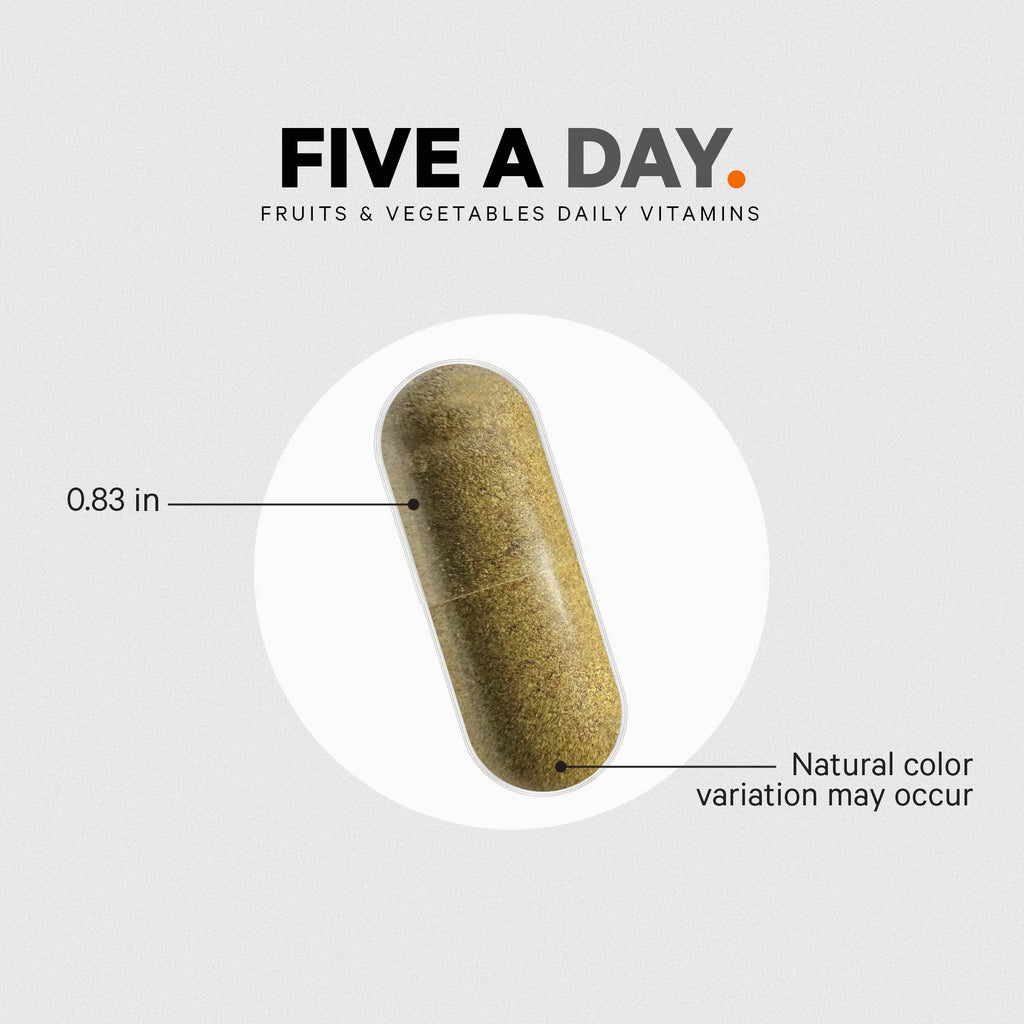 Codeage Instantfood Five A Day – Fruits & Vegetables Capsule Supplement – Whole Food Phytonutrients – 15 Fruits and Veggies Blend - Vegan, Non-GMO – 30 Capsules