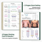 Fitness Workout Journal for Women & Men, A5(5.5" x 8.2") Workout Log Book Planner for Tracking, Progress, and Achieving Your Wellness Goals-Dark Green
