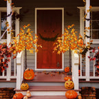 2 Pack 4FT Lighted Maple Tree 100 LED Artificial Fall Tree for Home Decor