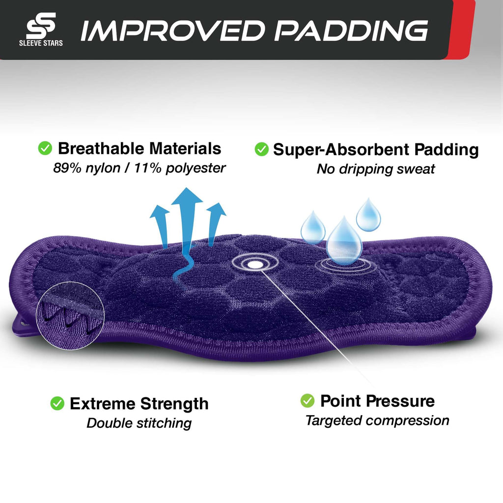 Sleeve Stars Tennis Elbow Brace for Women - Adjustable Tennis Elbow Strap, Golfers Elbow Brace for Men, Counterforce Brace for Tendonitis Relief, Fits 9"-23" (Pair/Dark Purple)