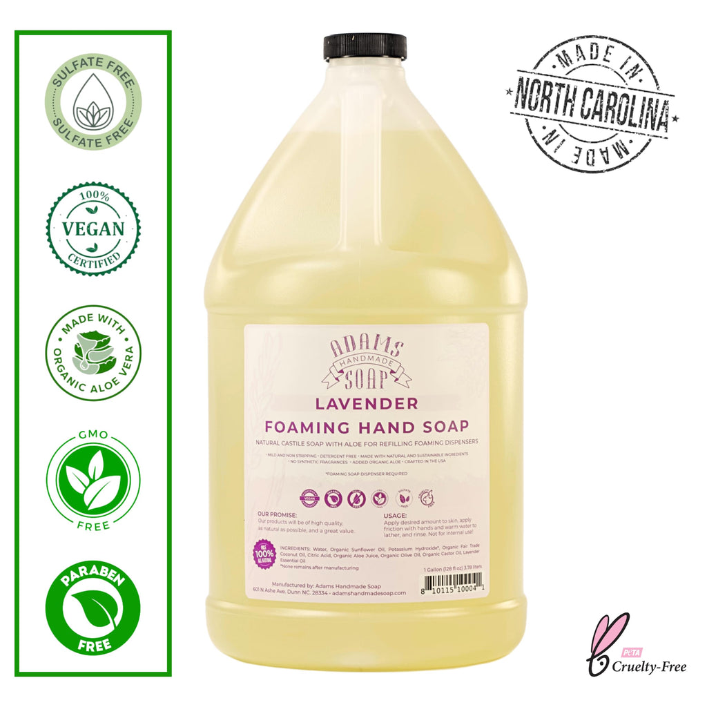 Adams Handmade Soap Liquid Foaming Soap 1 Gal (Lavender, 1 pack)