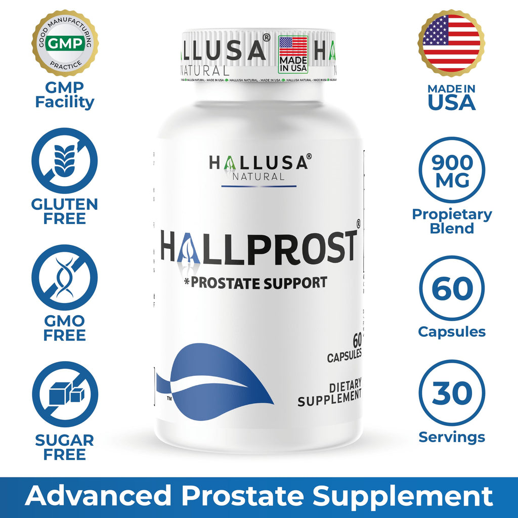 Hallusa Natural Próstata Inflamada - Prostatitis - Pastillas para la próstata - HALLPROST 60 CAPSULAS
