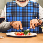 SATINIOR 6 Pack Adult Bibs for Men Elderly Eating Bibs with Crumb Catcher Waterproof Washable Clothing Protectors Father Gift(Plaid Style)
