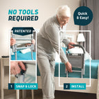 Lunderg Bed Assist Rail for Seniors with Motion-Activated Light & Storage Pocket - Easy to Install Bed Rails for Elderly Adults Safety & Post-Surgery - Helps Reduce Falls & Support Independence
