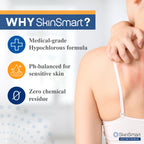 SkinSmart Antimicrobial Eczema Therapy with Hypochlorous Acid, Safely Removes Bacteria so Skin Can Heal, for Adults, Kids and Seniors, 8 Ounce Clear Spray