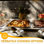 VOISEN Hotel Pans with Lids 2 Pack 1/1 Size 6" Deep, 1.2mm Thick Hotel Pans Full Size, Steam Table Pan for Catering Buffet Chafing Dish Pan,20.87"x12.8"x6"