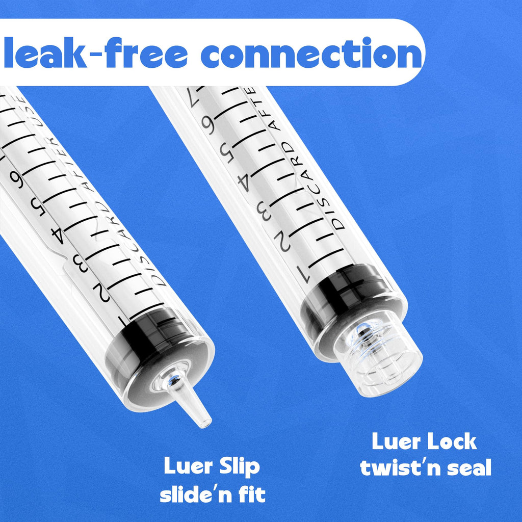 5mL Luer Lock Syringes without Needle - Sterile Syringe with Cap, 20 Pack