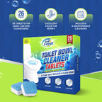 True Fresh Toilet Bowl Cleaner Tablets 26 Pack – Deodorizer & Septic Safe – Deep Cleaning, Odor Eliminator, Stain Remover for Long-Lasting Freshness – Fresh Ocean Scent