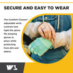 Wells Lamont Women's HydraHyde Cowhide Hybrid Work Gloves, Blue, Large