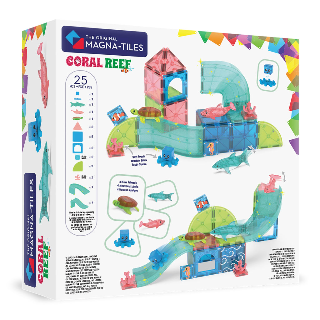 MAGNA-TILES Coral Reef 25-Piece Magnetic Construction Set, The Original Magnetic Building Brand