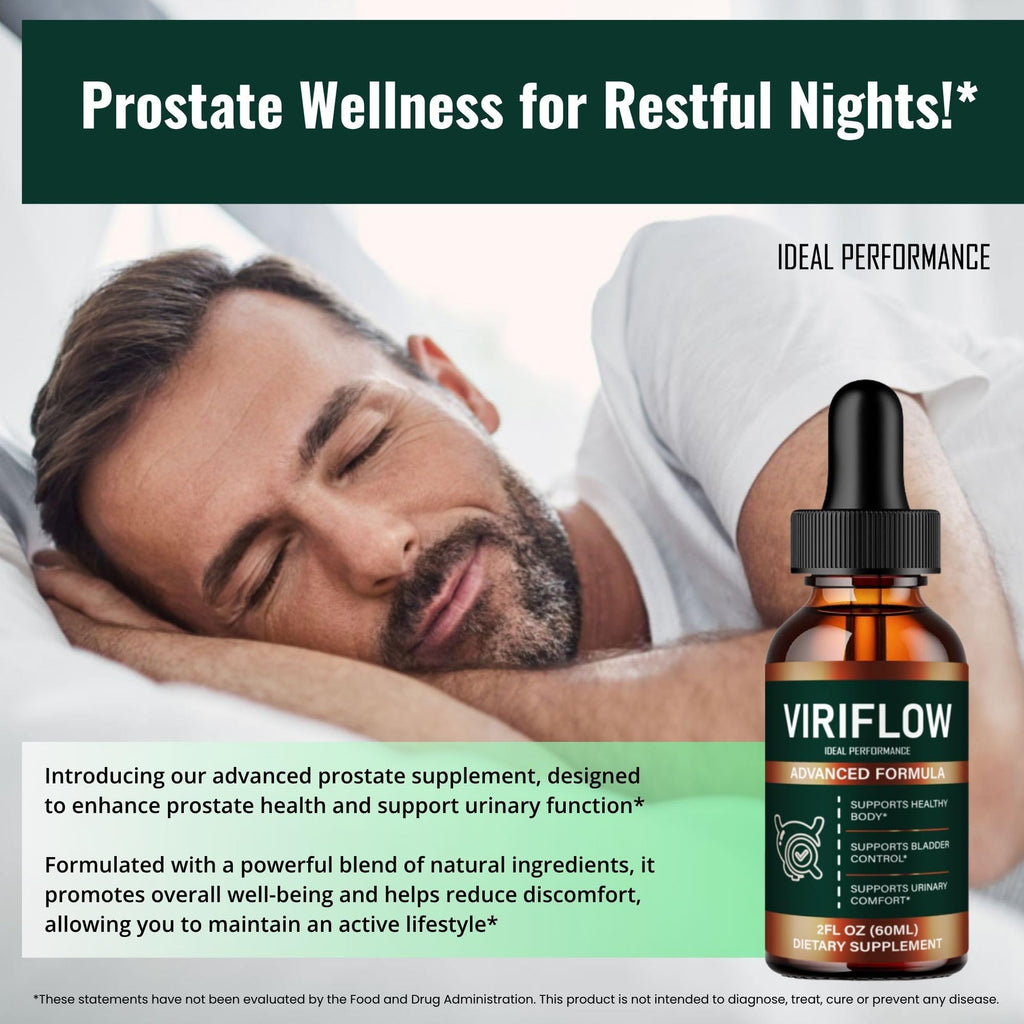 ViriFlow Drops, Official ViriFlow Prostate Health Supplements for Men - Maximum Strength, All Natural Support Droppers for Daily Wellness, Advanced Viri Flow Health Reviews (1 Pack)