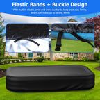 Rectangular Pool Cover for Inflatable Pool, Fits Blow Up Pool Size 103" L x 69" W, Built-in Elastic Band and Extra Buckle to Prevent Slipping, Rectangle Above Ground Swimming Pool Cover