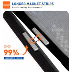 MAGZO Magnetic Screen Door Fit Door Size 72 x 80 Inches, Actual Screen Size 74 x 81 Inch Heavy Duty Side Opening Polyester Screen Curtain for Sliding Door Broader View, Black