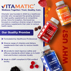 Vitamatic Biotin Gummies 10,000 mcg for Stronger Hair, Skin & Nails - 60 Vegan Gummies - Also Called Vitamin B7 (3 Bottles)