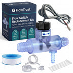 FlowTrust Hot Tub Flow Switch 2560-040 (Q-12DS-C2) – Replacement for Jacuzzi & Sundance Spa – Fixes FLO / FL1 / FL2 Error Codes – OEM Grade Plug & Play with Complete Install Kit