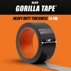GORILLA Duct Tape, Heavy Duty and Weather Resistant, Black, 1.88" x 35 yd