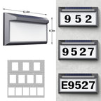 Solar Address Sign, Lighted Address Numbers Outdoor Waterproof, Illuminated LED Address Plaque, House Numbers for Outside, Grey