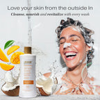 RAW SUGAR Coconut Mango Glow Gentle & Hydrating Body Wash, 20 Fl Oz (Pack of 3), Moisturizing & Brightening Bath & Shower Gel, Vegan, Formulated without SLS/SLES & Parabens