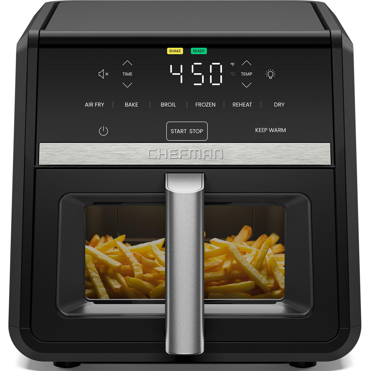 Chefman Air Fryer 9 Qt | TurboFry 7-in-1 High-Powered 450°F Cooking for Crispier and Even Results | XL Basket with Viewing Window | Air Fry, Bake, Broil, Reheat, Dehydrate, Defrost, Keep Warm