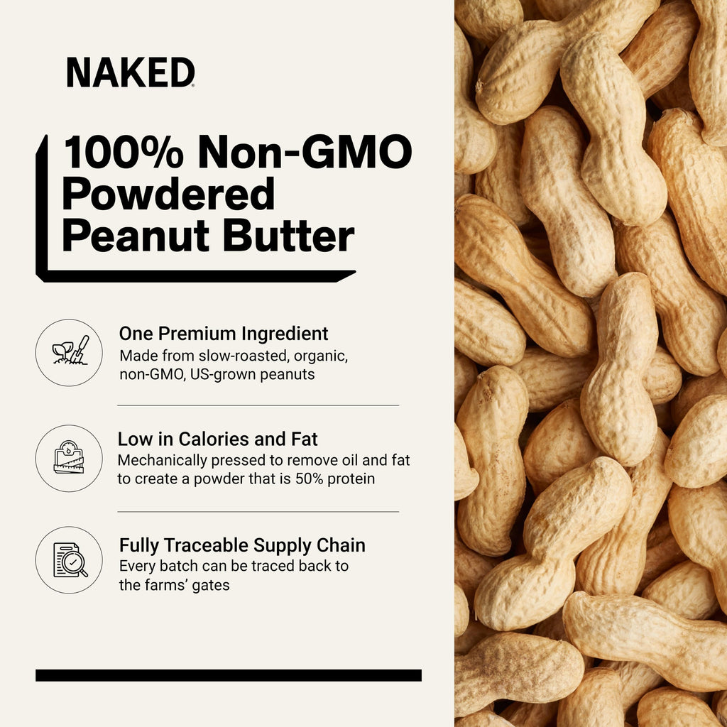 Organic Powdered Peanut Butter from US Farms – Bulk, Only 1 Ingredient - Roasted Peanuts, Vegan, No Additives, Preservative Free, No Salt, No Sugar - 45 Servings